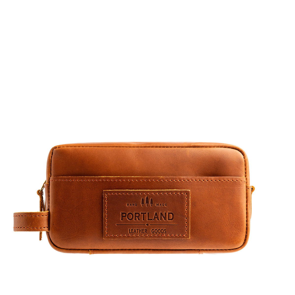 Honey | Large rectangular leather dopp kit