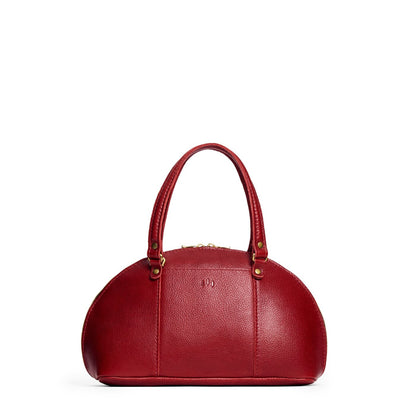 Chili Red*Small | A half circle crossbody bag with handles and removable crossbody strap