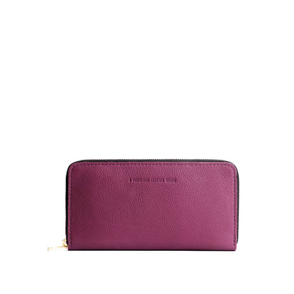 Iris | Large accordion leather wallet with zipper and PLG logo