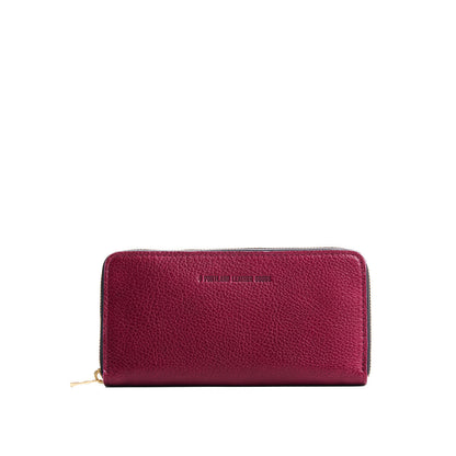 Orchid | Large accordion leather wallet with zipper and PLG logo