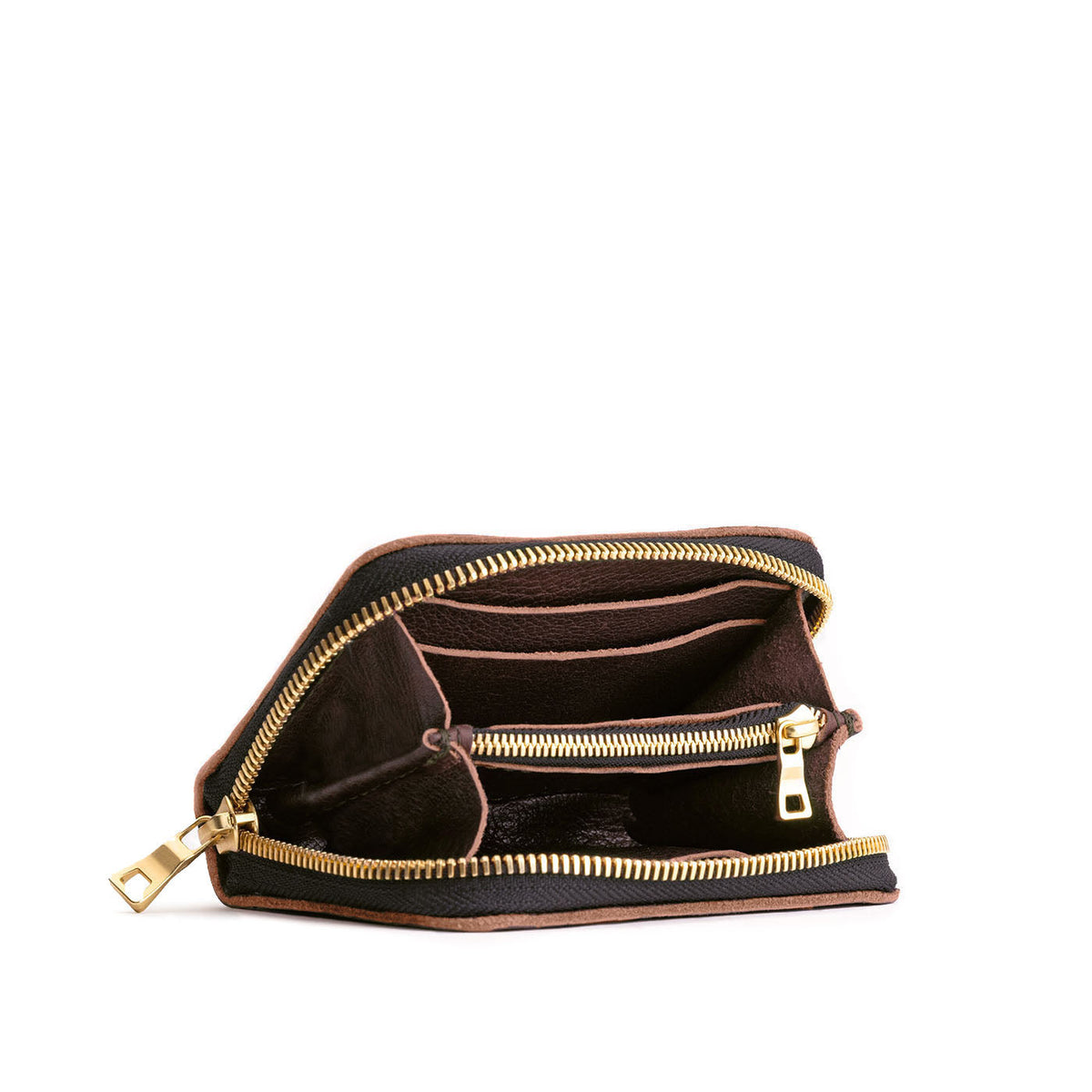 Coldbrew | Small leather wallet with zipper open