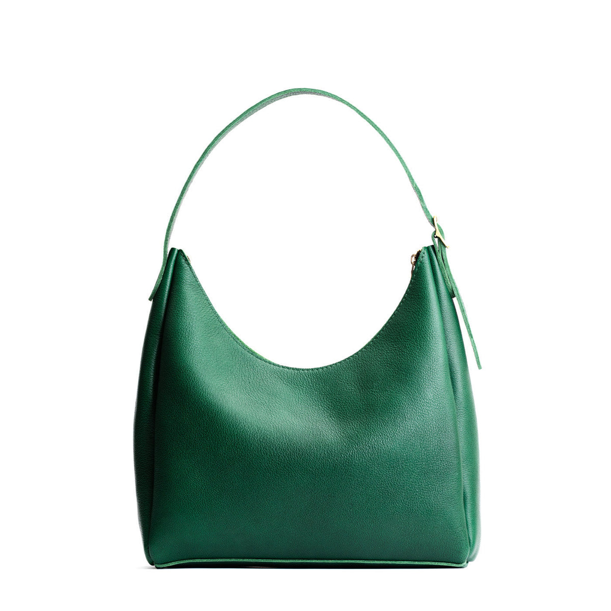 Bacalar*Large | U-shaped, flat-bottomed leather shoulder bag with adjustable strap