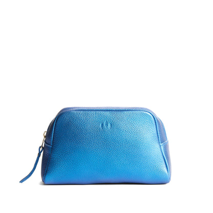Comet Blue | Trapezoid pouch with leather zipper pull