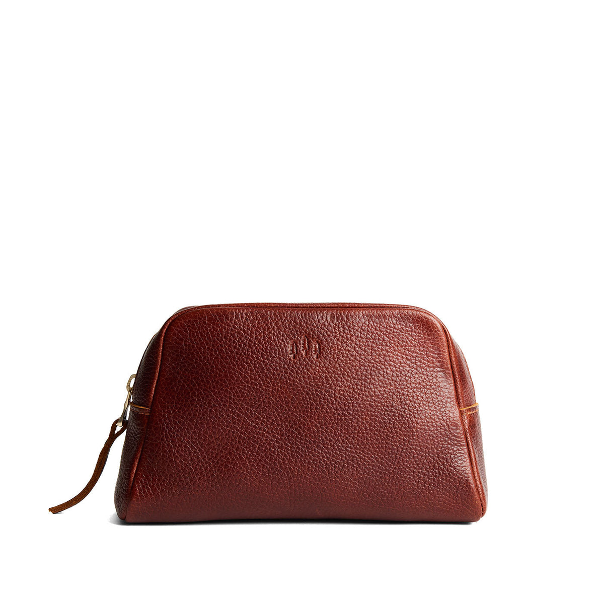Nutmeg | Trapezoid pouch with leather zipper pull