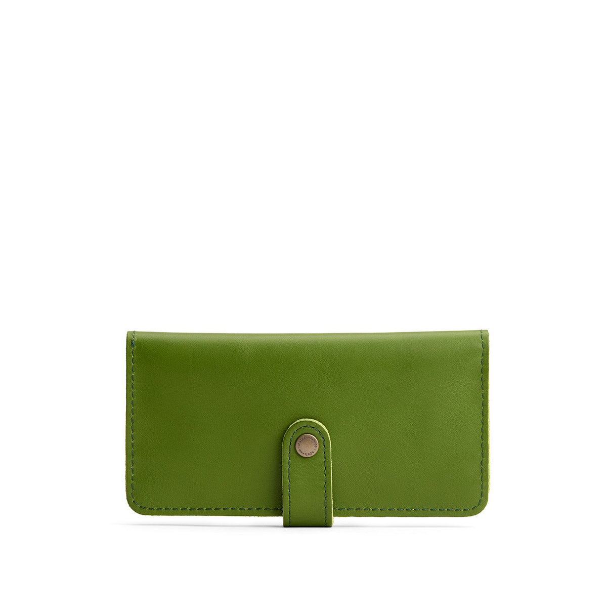 Green Apple | Leather wallet with snap closed