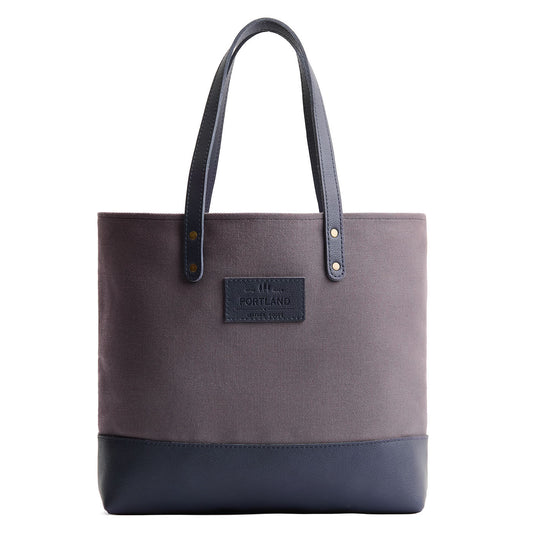 Ash | Canvas tote with leather base and handles