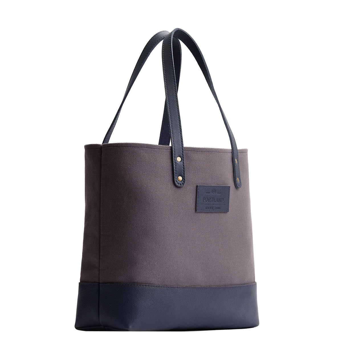 Ash | Canvas tote with leather base and handles