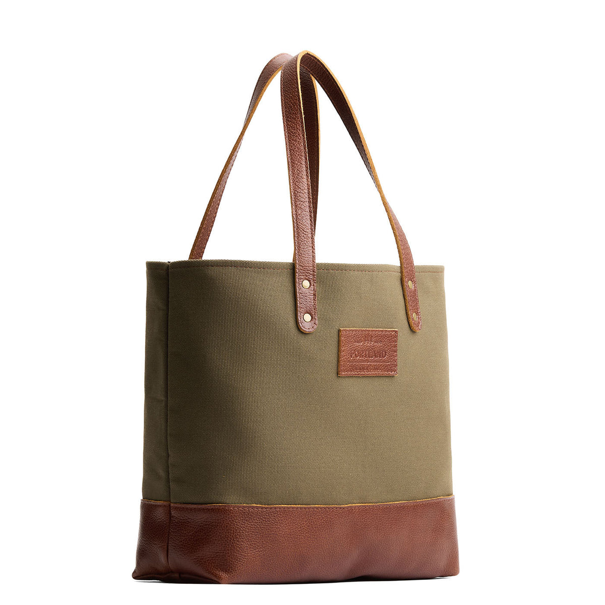 Yucca | Canvas tote with leather base and handles
