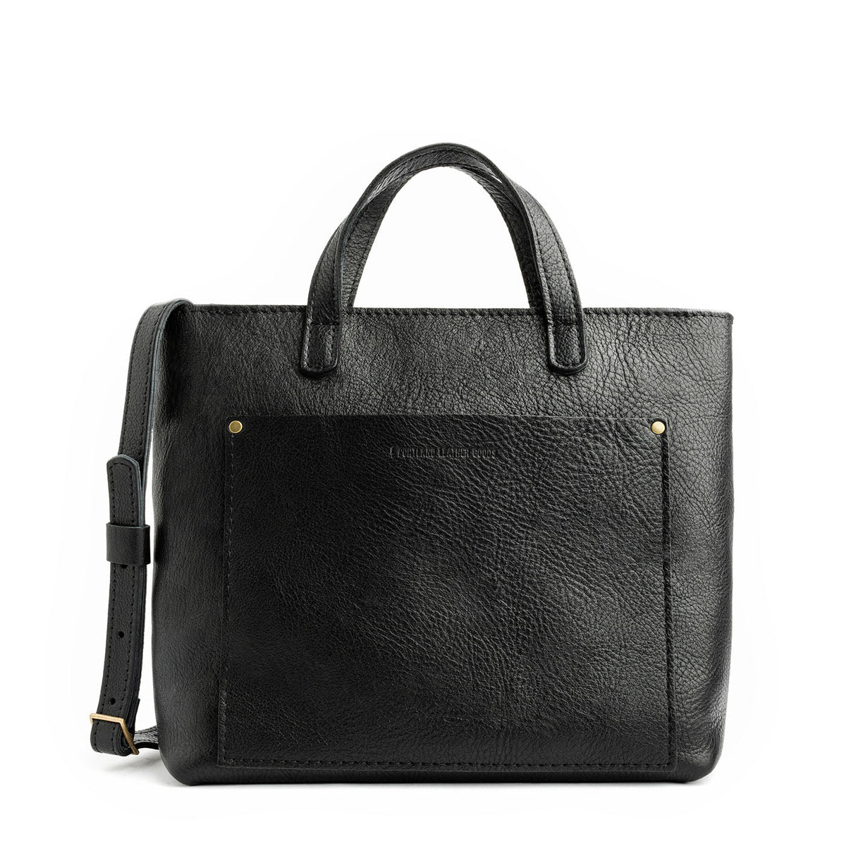 Pebbled--black*Zipper | Midsize crossbody tote with handles and a pocket