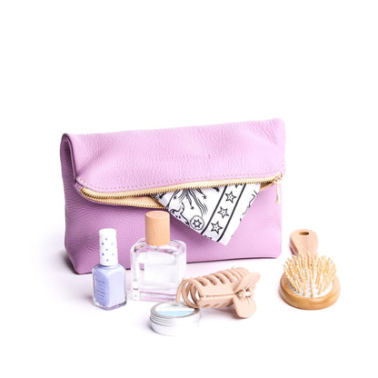 Calla Lily | Closed folded zipper pouch with items
