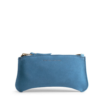 Mariner Blue*Large | Small pouch with a top zipper and unique curved bottom