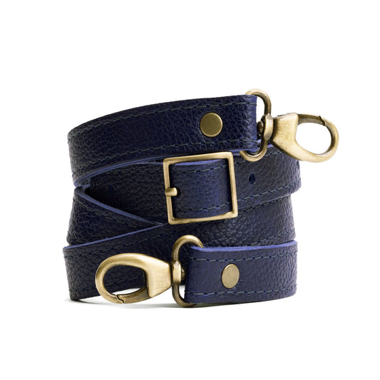Cobalt | leather crossbody strap