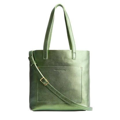 Metallic Greench*Classic | Medium Tote with dual shoulder straps and crossbody strap