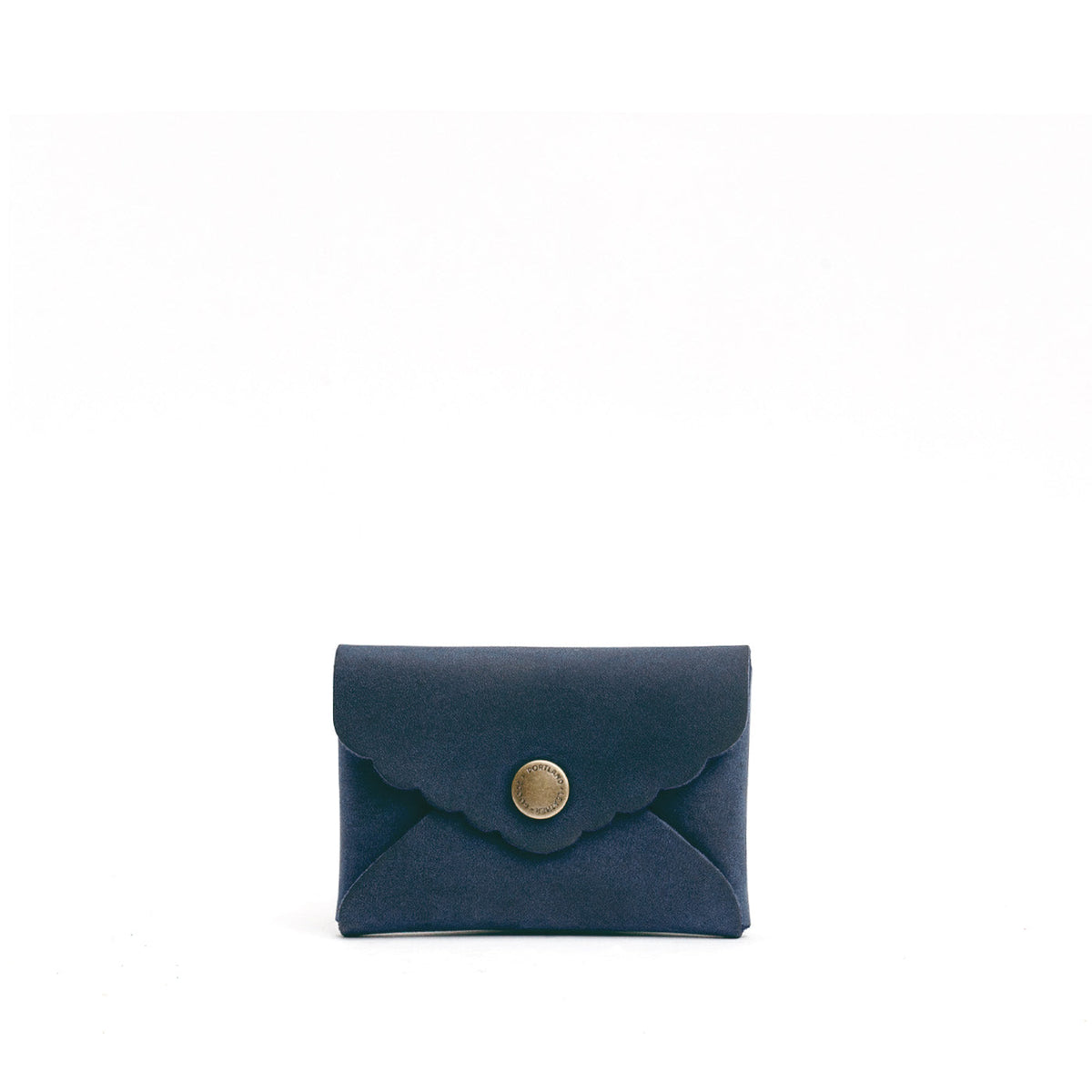 Deep Water | Small leather wallet with scalloped edge