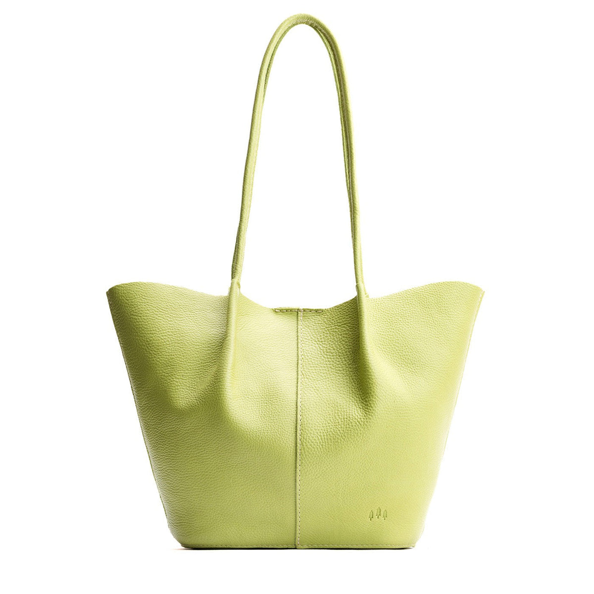 Sugar Snap*Large | Wide bucket shaped tote bag with matching leather handles