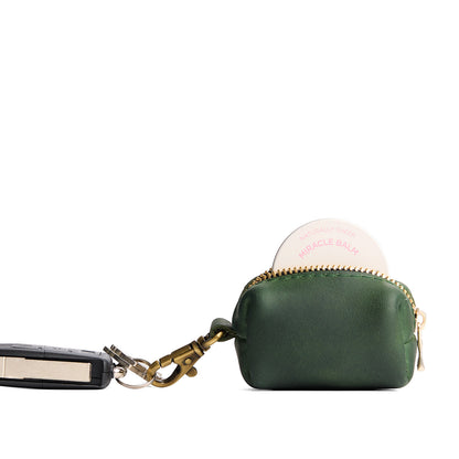Evergreen | Leather small keychain pouch