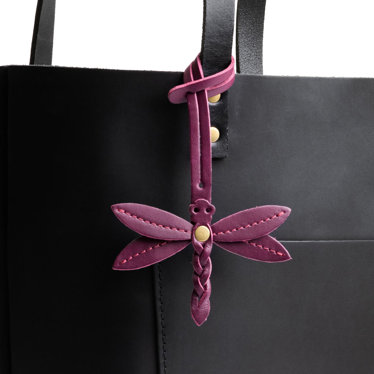 Lollipop | Dragonfly shaped leather charm tassel