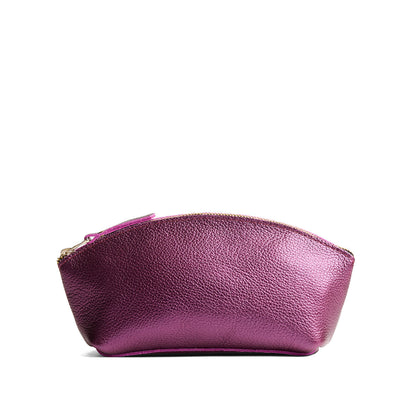 Ultra Violet*Eclipse | Spacious leather makeup bag with curved seams and top zipper