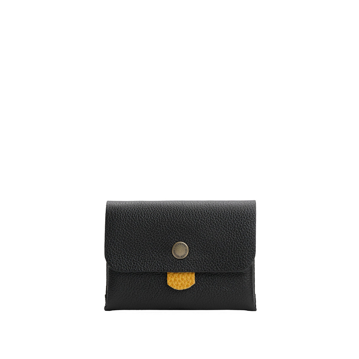 Pebbled--black | Envelope snap wallet with contrast pull tab