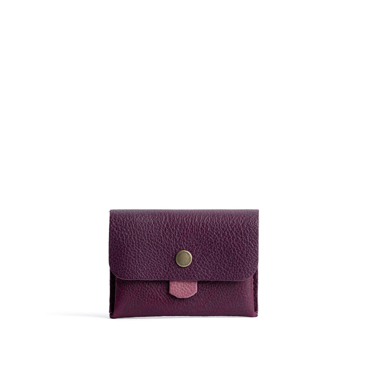 Plum | Envelope snap wallet with contrast pull tab