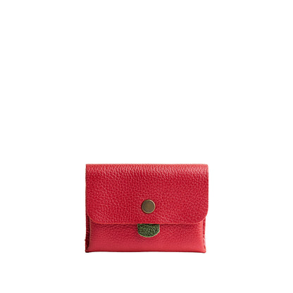 Reba Red | Envelope snap wallet with contrast pull tab