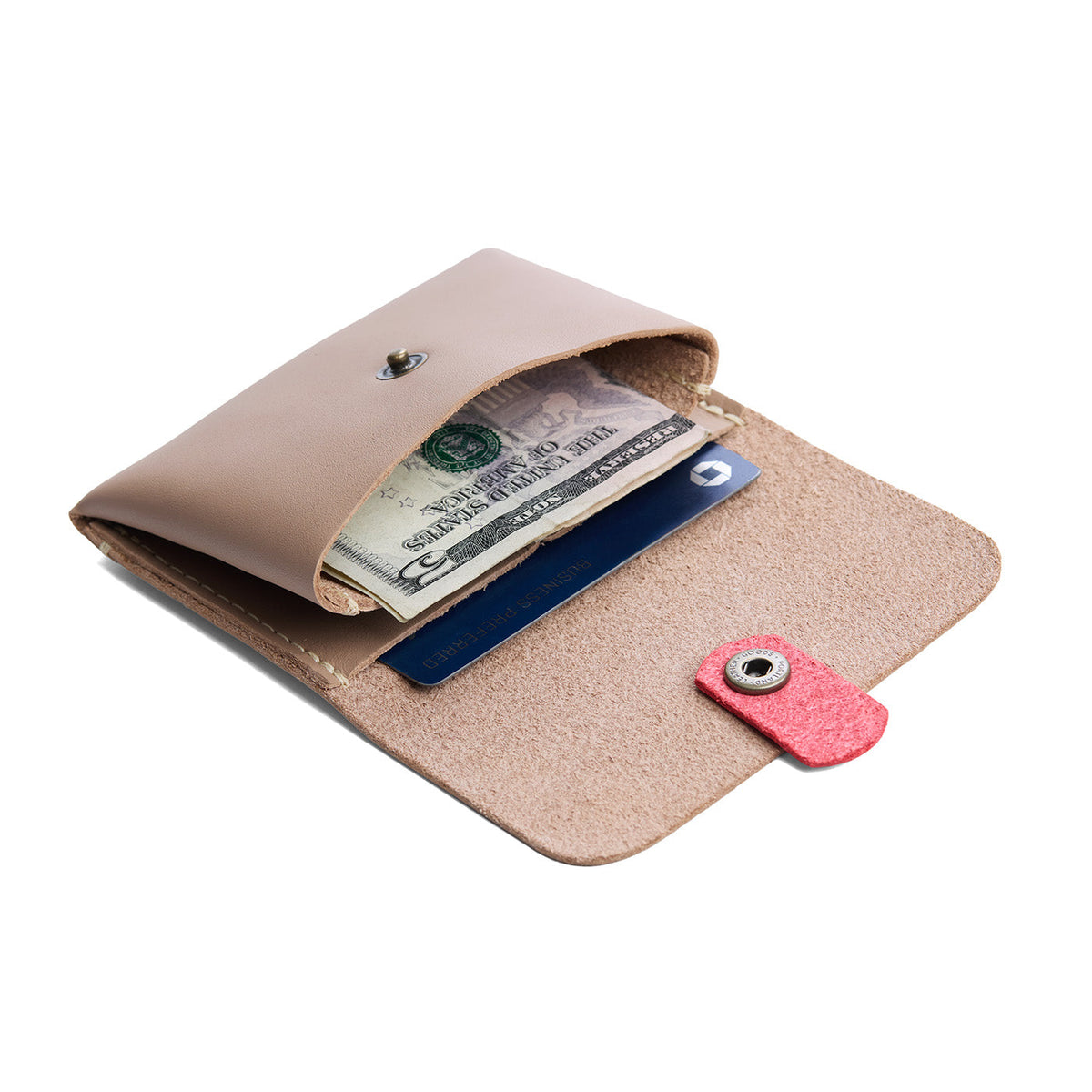 Stone | Envelope snap wallet with contrast pull tab