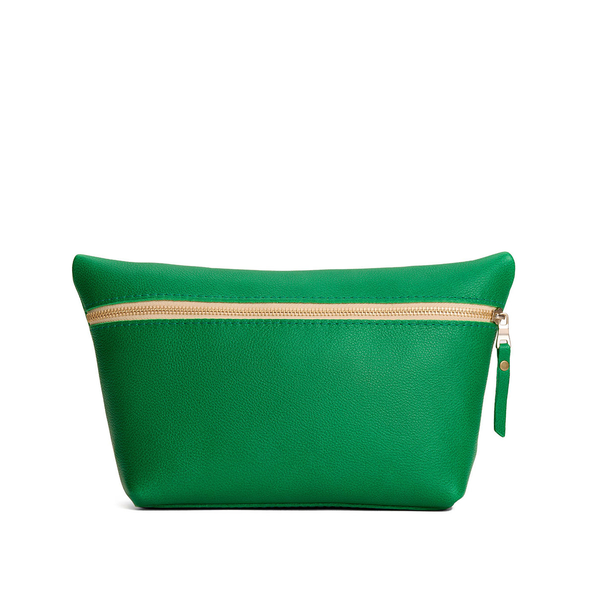 Jolly Green*Extra Large | Large leather makeup bag with zipper