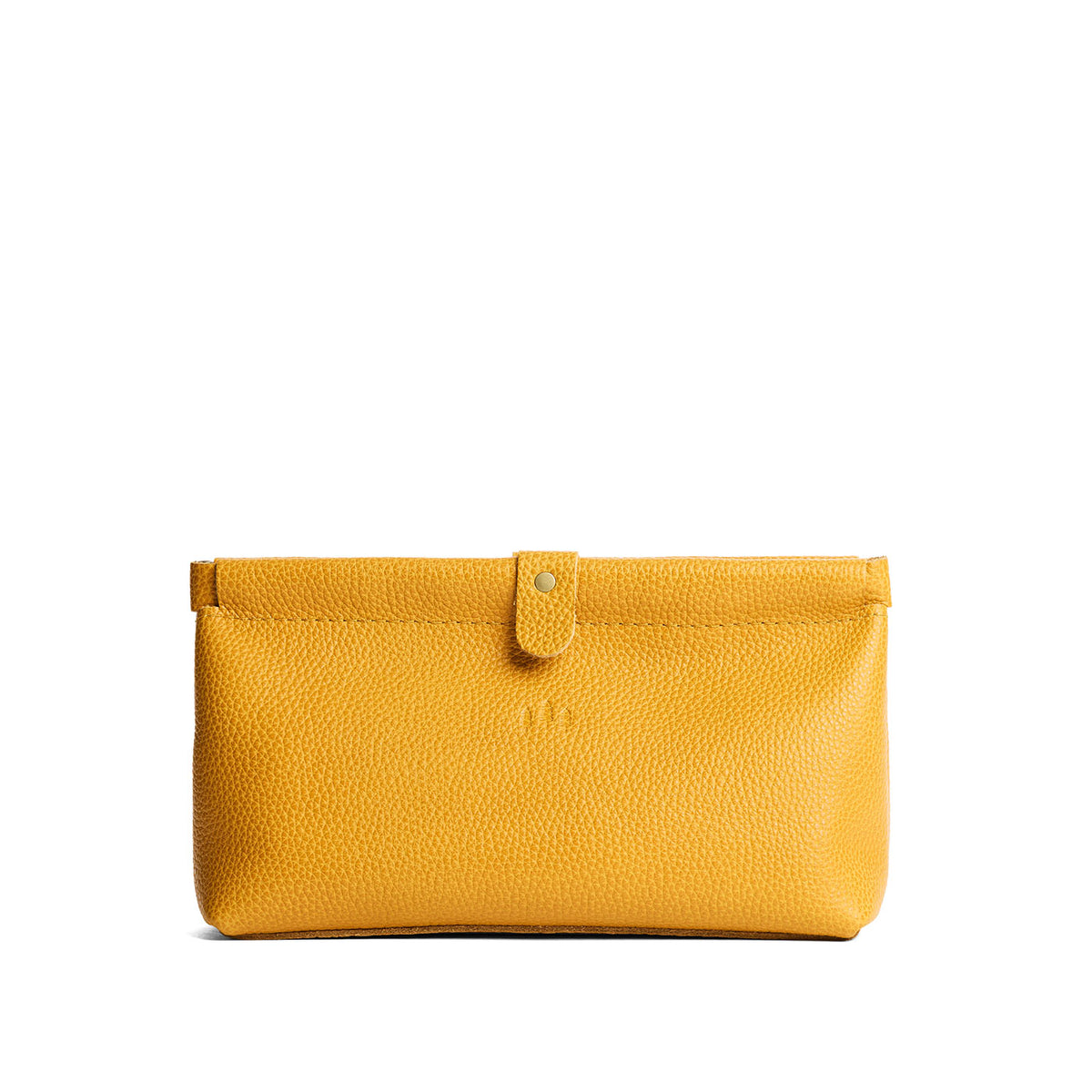 Sunshine | Leather pouch with frame top closure and leather pull tab