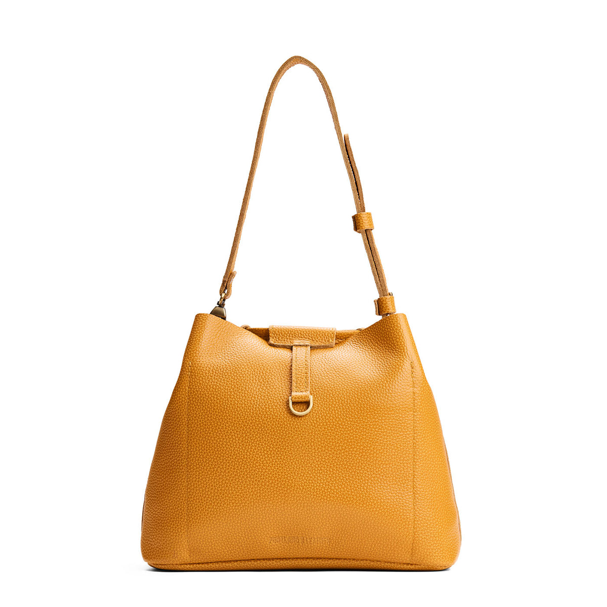 Sunshine*Large | Symmetrical leather bag with leather drawstring closure and adjustable shoulder strap