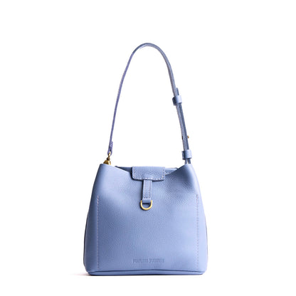 Aster*Small | Symmetrical leather bag with leather drawstring closure and back ring for accessories