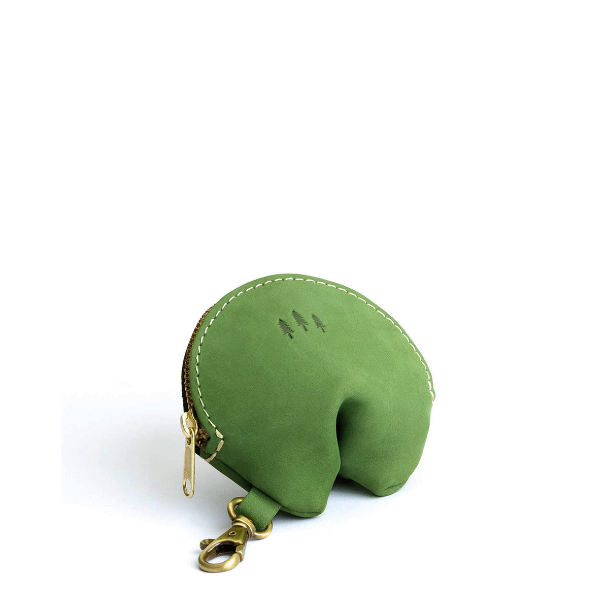 All Color: Succulent | Leather fortune cookie shaped keychain pouch
