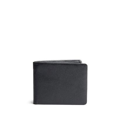 Black Rock | Bifold leather wallet with clean profile and minimalistic stitching details