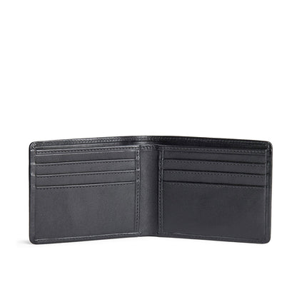 Black Rock | Bifold leather wallet with clean profile and minimalistic stitching details