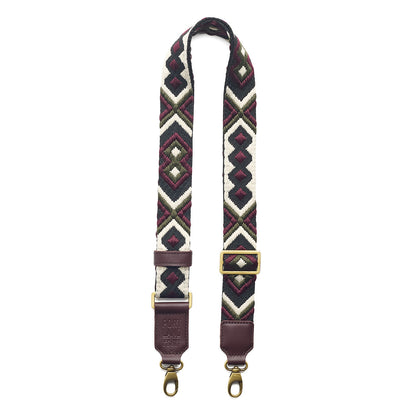 Forest | Adjustable fabric and leather strap with multicolor pattern