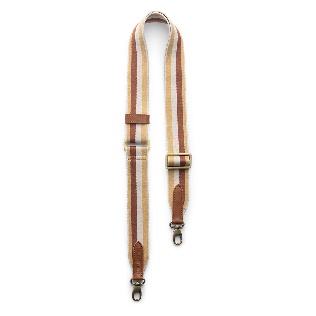 Honey Brew | Strap with stripe pattern and brass-toned hardware