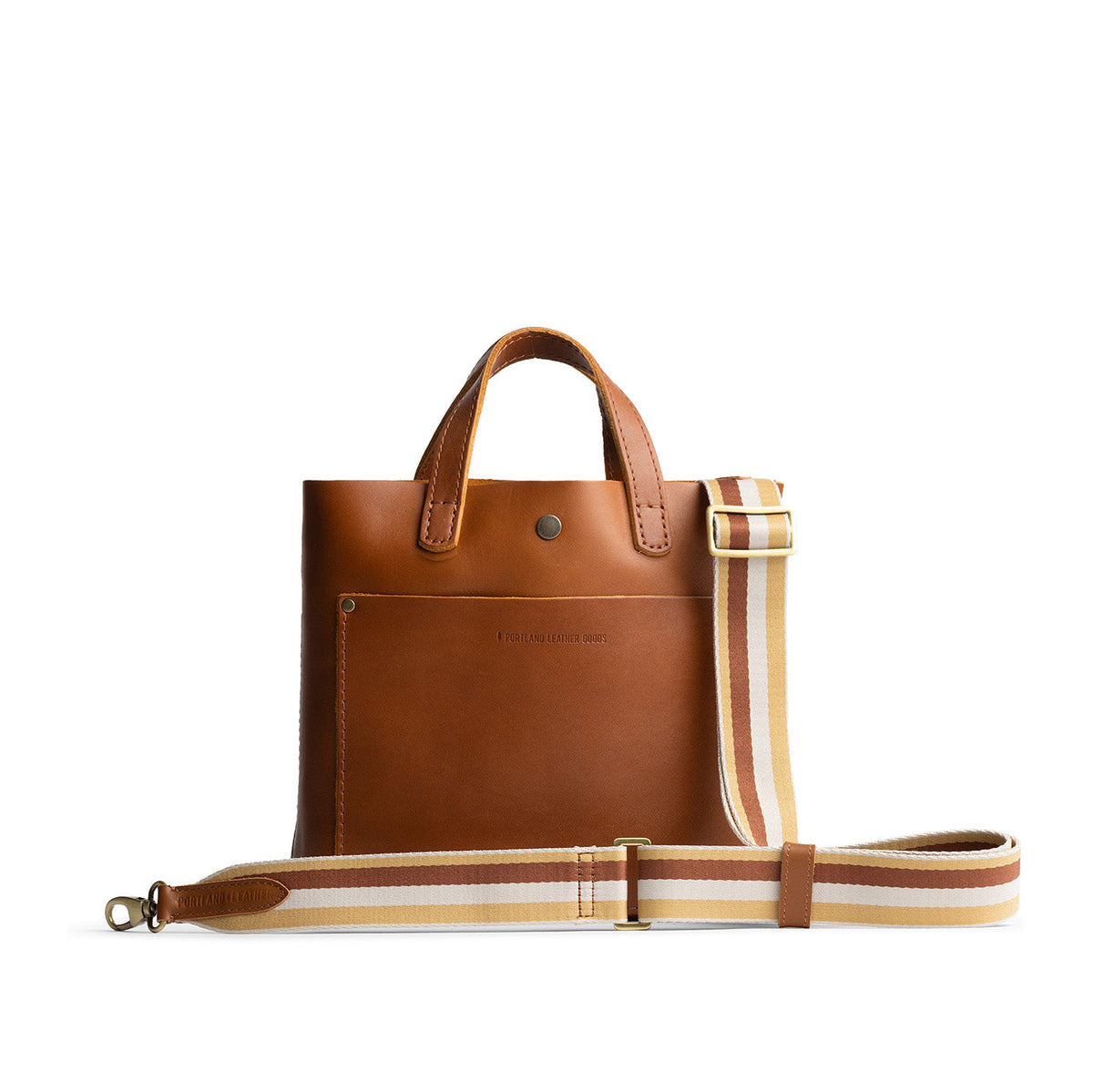 Honey Brew | Strap with stripe pattern and brass-toned hardware