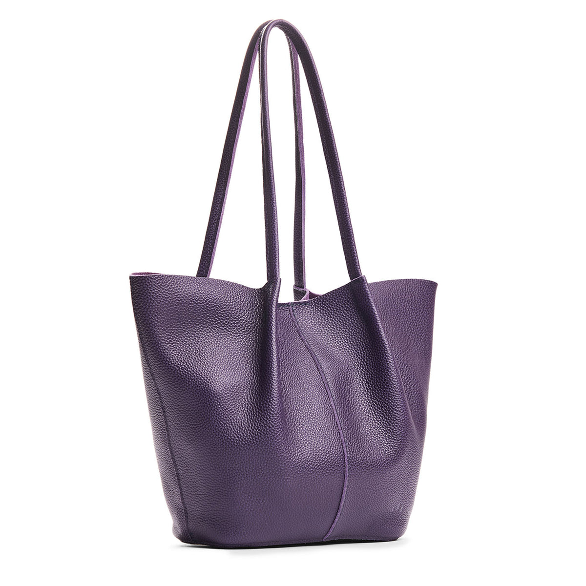 Empire*Large | Wide bucket shaped tote bag with matching leather handles