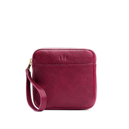 Orchid | Square shaped pouch with zipper opening, wristlet, and front pocket