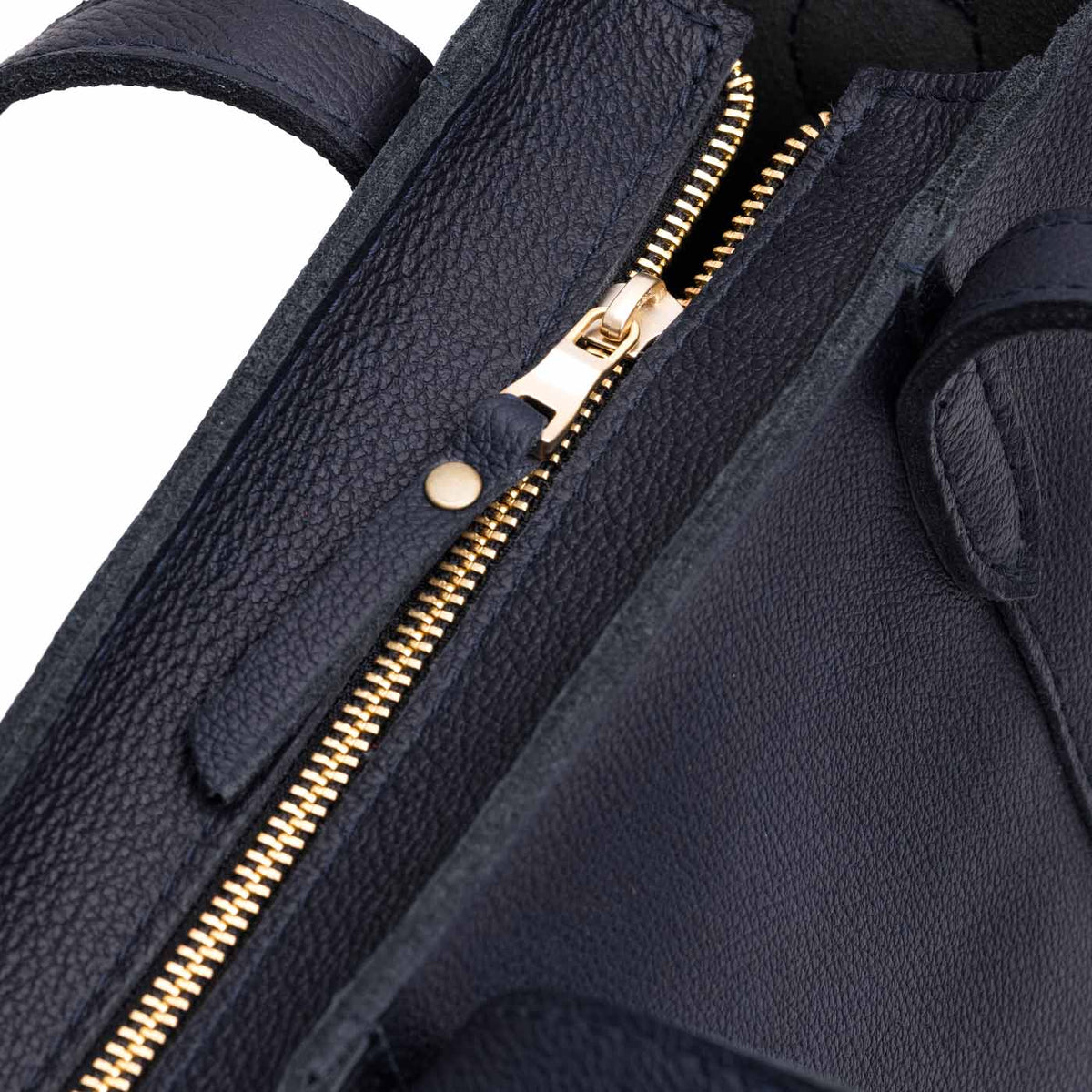 Night Owl*Zipper | Structured mid-size tote bag with overlapping panels and crossbody strap