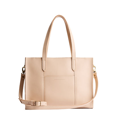 Moonflower*East/West | Structured wide tote bag with overlapping panels and crossbody strap