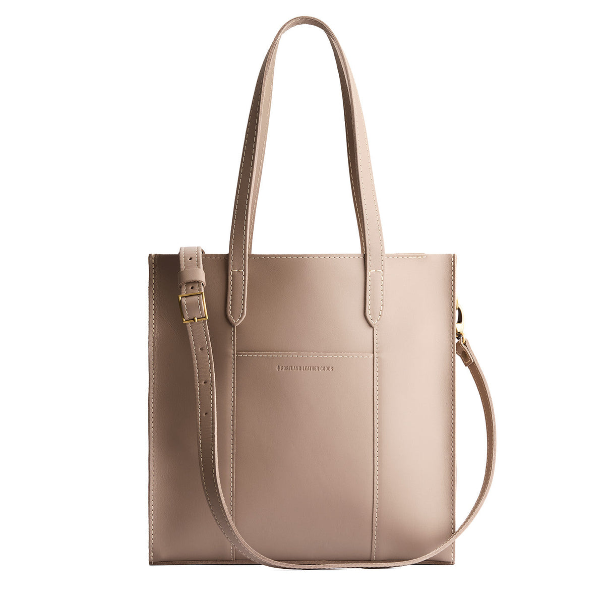 Stone*North/South | Structured large tote bag with overlapping panels and crossbody strap