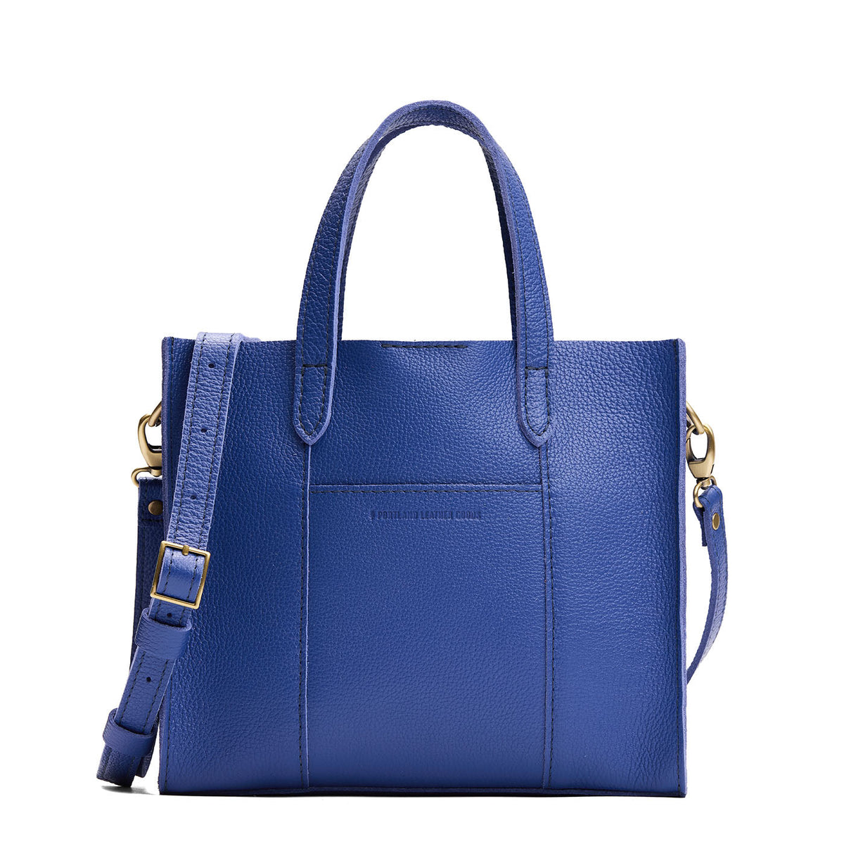 Molino Blue*Classic | Structured mid-size tote bag with overlapping panels and crossbody strap