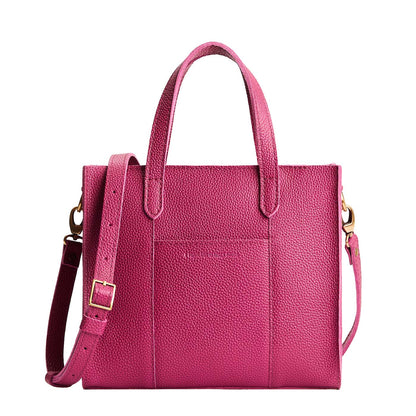 Cosmo*Zipper | Structured mid-size tote bag with overlapping panels and crossbody strap