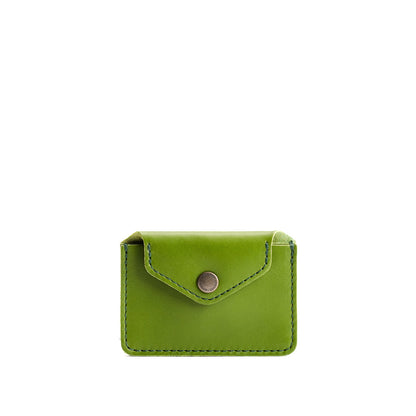 Green Apple | Small leather wallet with snap closure