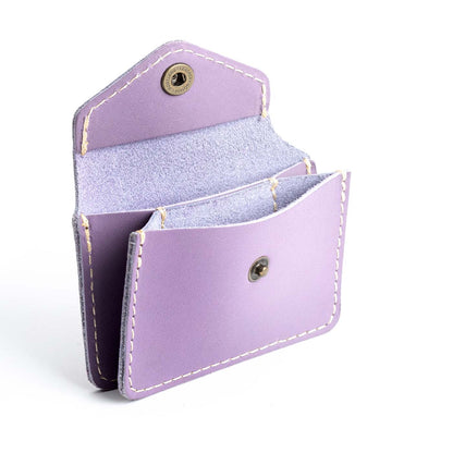 Lavender*Classic | Small leather wallet with snap closure