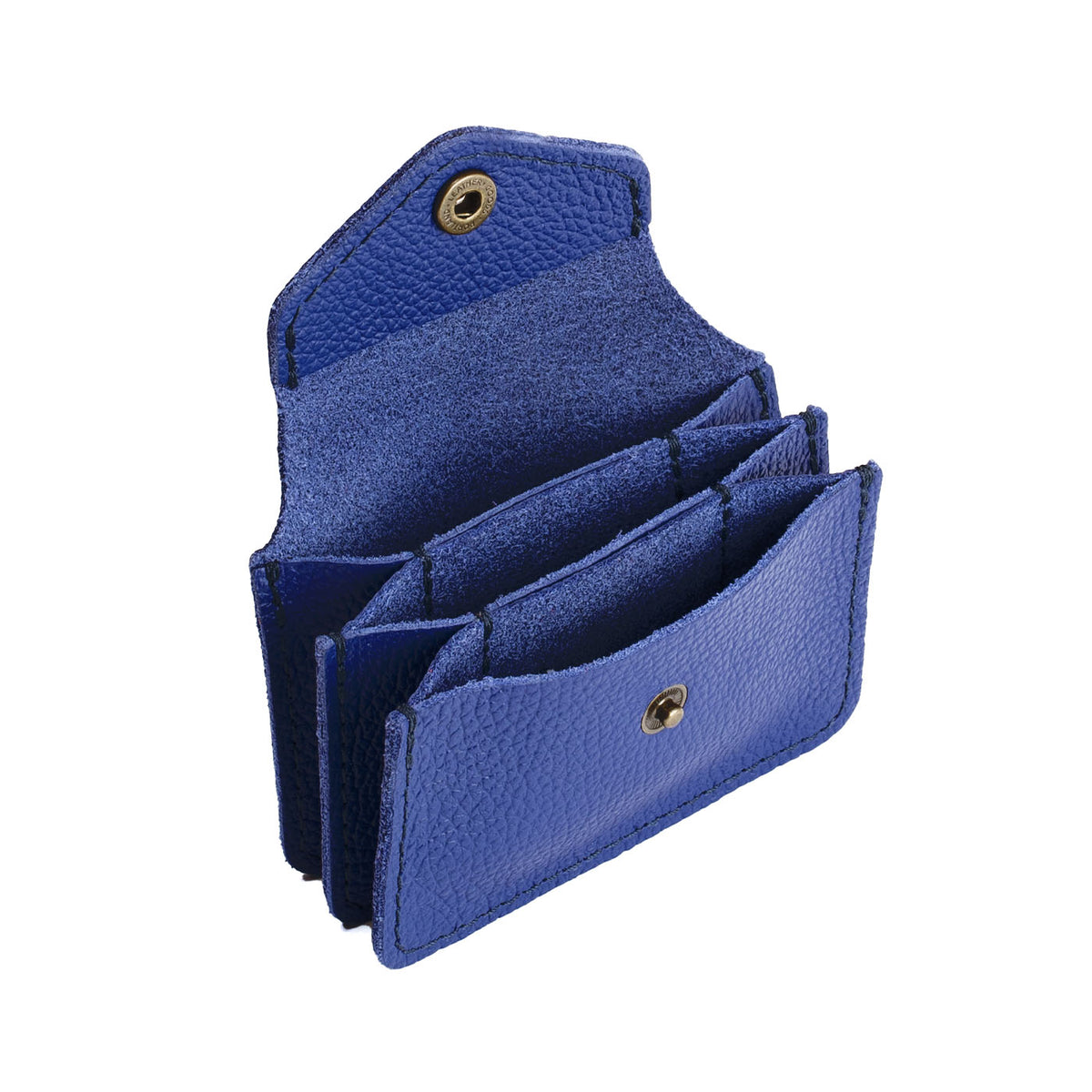 Molino Blue*Plus | Small leather wallet with snap closure
