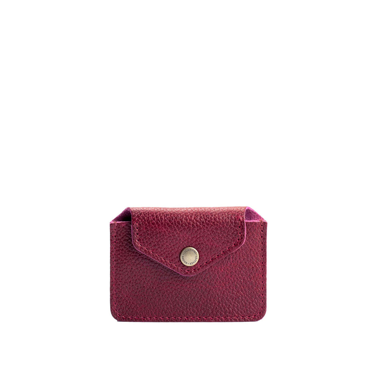 Orchid | Small leather wallet with snap closure