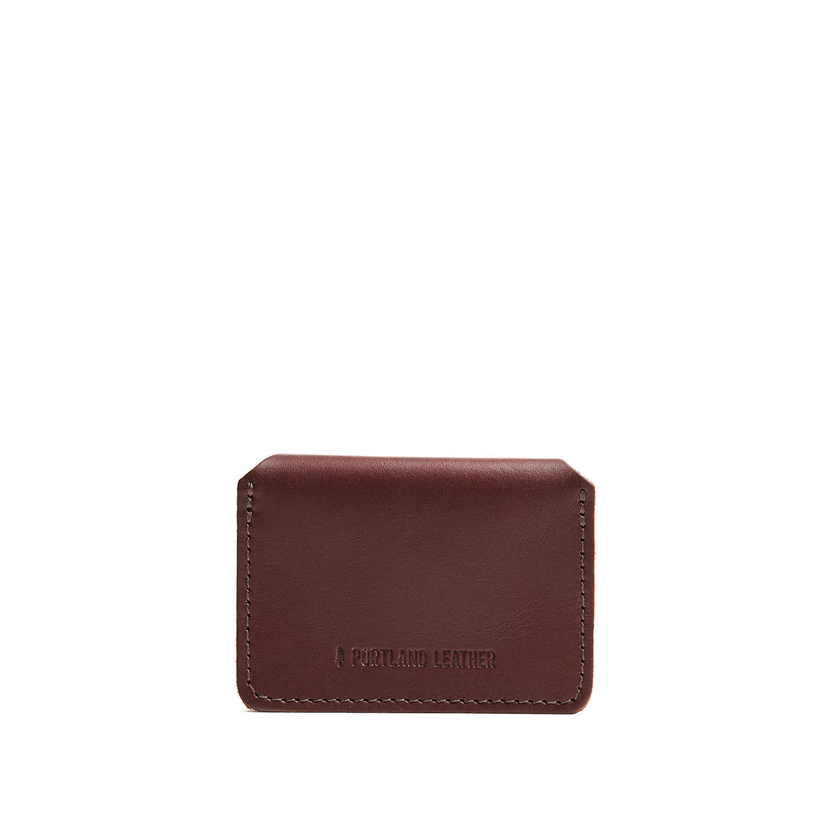 Cognac | Small leather wallet with snap closure