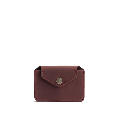 Merlot | Small leather wallet with snap closure