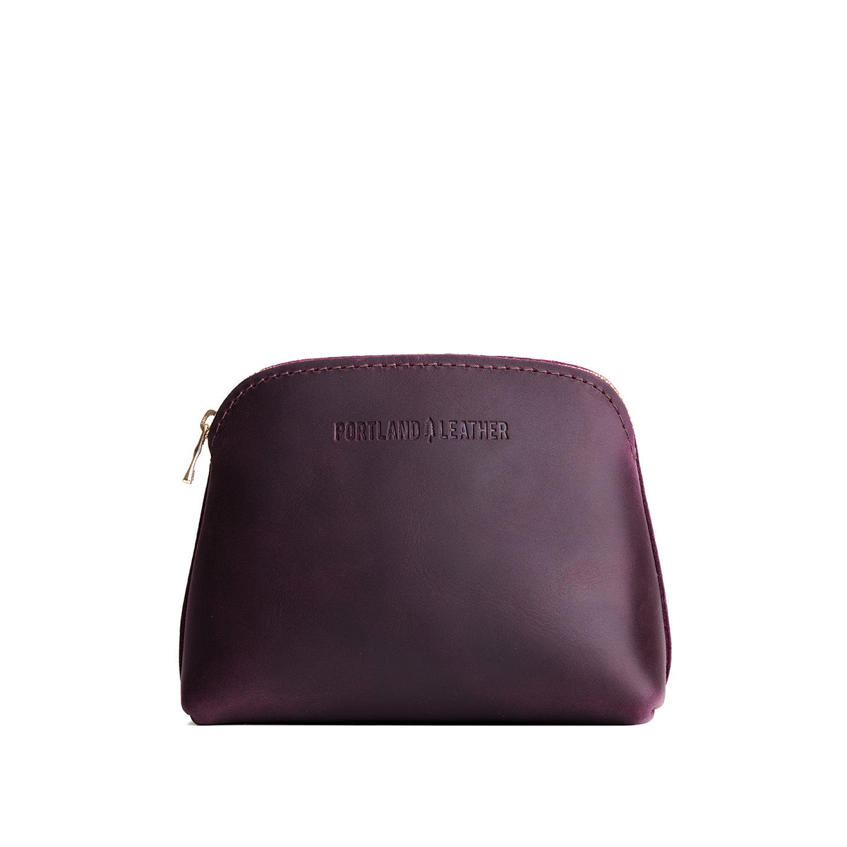 Larkspur*Classic | Compact leather pouch with top zipper